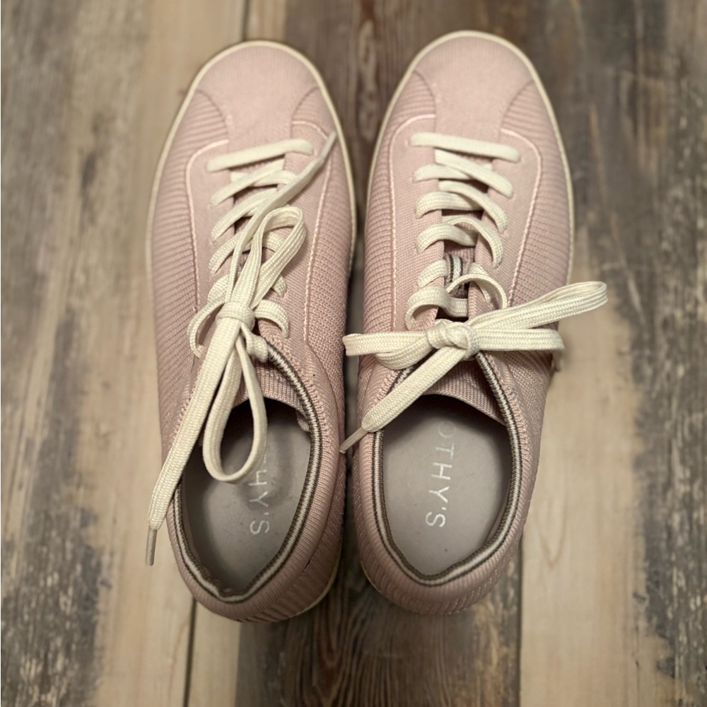 Rothy's The Lace Up Pink Lilac Sustainable Comfort Travel Sneakers Size 9